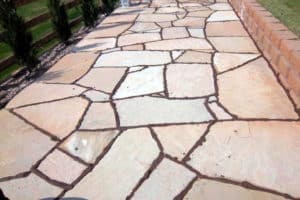 Flagstone Walkway with Fresh Grout