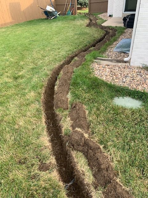 French drain 14 inch trench