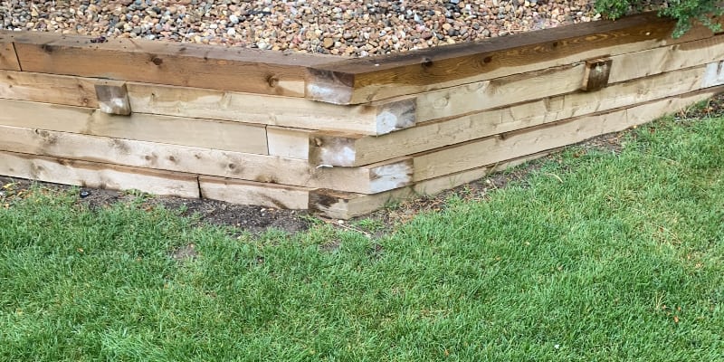 Timber Retaining Wall with Planter Box on top