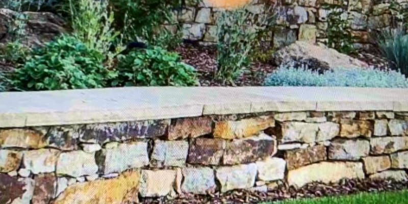 Two Tiered Retaining Wall of Natural Stone