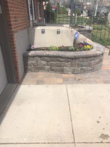 Small retaining wall for planter