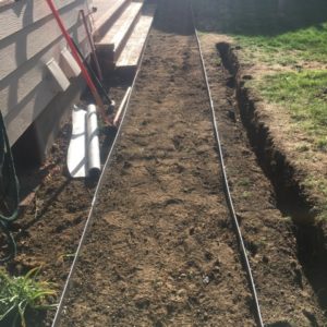 Trench for french drain