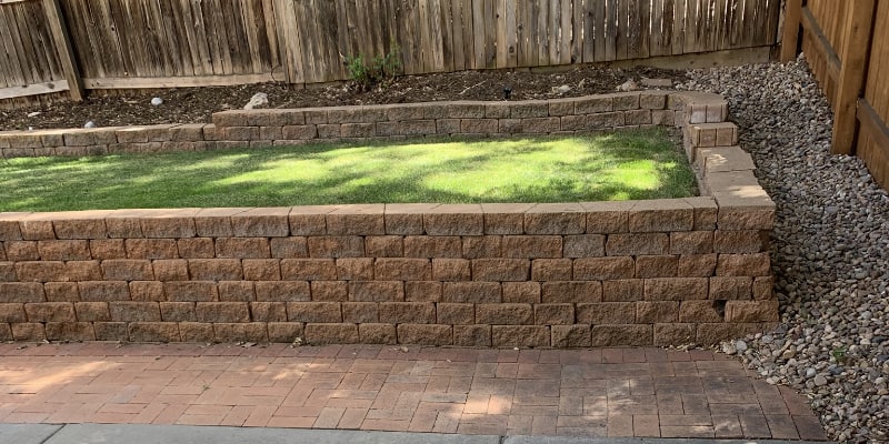 Low Retaining Wall with Grass Planted - Arvada